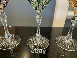 Exquisite Vintage Cut To Clear Set of 6 Wine Glass Goblets Mint