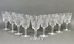 Exquisite Vintage Set of 9 Diamond Pattern Alana Waterford Crystal Goblet