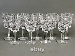 Exquisite Vintage Set of 9 Diamond Pattern Alana Waterford Crystal Goblet