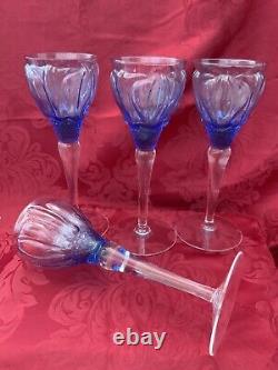 FLAWLESS Crystal IVV Italy 4 VENETIAN WINE GOBLETS From Mrs Henry Ford's Estate