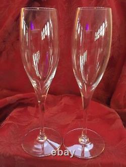 FLAWLESS Exquisite BACCARAT France Pair ST REMY Crystal CHAMPAGNE FLUTES WINE