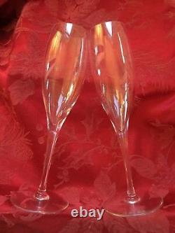 FLAWLESS Exquisite BACCARAT France Pair ST REMY Crystal CHAMPAGNE FLUTES WINE