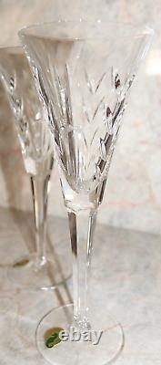 FOUR Vintage Waterford Crystal Wine Champagne Flute Glasses circa 2000