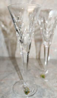 FOUR Vintage Waterford Crystal Wine Champagne Flute Glasses circa 2000