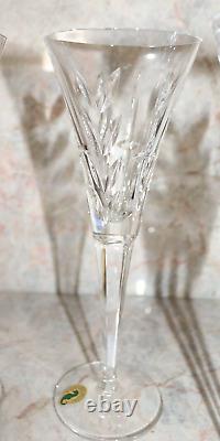 FOUR Vintage Waterford Crystal Wine Champagne Flute Glasses circa 2000