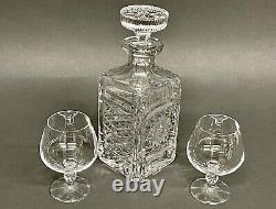 Fabulous Vintage Set of Three Crystal Bourbon Decanter & a Couple Snifter Glass