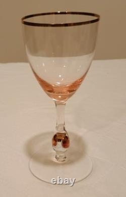 Five Vintage Jozef Stanik Handblown Zlata Zuzana (Golden Suzanne) Wine Glasses