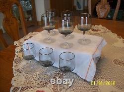 Fosteria Vgt Stemmed Platinum Trim With Smokey Gray Bowl 8 Claret Wine Glasses