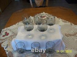 Fosteria Vgt Stemmed Platinum Trim With Smokey Gray Bowl 8 Claret Wine Glasses