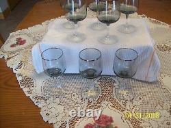 Fosteria Vgt Stemmed Platinum Trim With Smokey Gray Bowl 8 Claret Wine Glasses