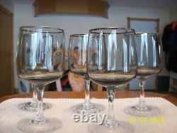 Fosteria Vgt Stemmed Platinum Trim With Smokey Gray Bowl 8 Claret Wine Glasses