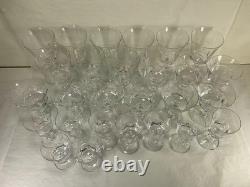 Fostoria American Clear Glass Stemware Set, Antique Vintage Crystal Wine Goblets