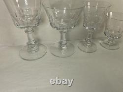 Fostoria American Clear Glass Stemware Set, Antique Vintage Crystal Wine Goblets