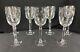 Fostoria Christina Claret Etched Crystal Stemware Vintage 7 Claret 6 Glasses