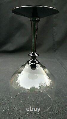 Fostoria Eloquence Onyx Crystal Claret Wine Set 10 Elegant Glass Black Art Deco