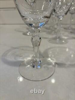 Fostoria Fine Crystal Engagement Wine Glass / Platinum Silver Rim 7 Stem Set 12