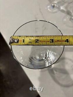 Fostoria Fine Crystal Engagement Wine Glass / Platinum Silver Rim 7 Stem Set 12