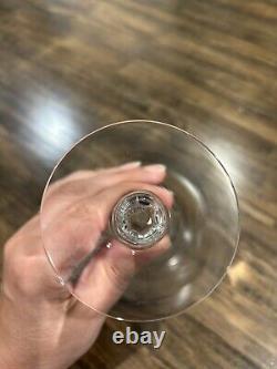 Fostoria Fine Crystal Engagement Wine Glass / Platinum Silver Rim 7 Stem Set 12