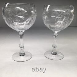 Fostoria Navarre Clear Magnums / Oversized Balloon Wine Glasses Vintage Lot Of 2