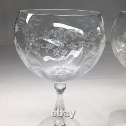 Fostoria Navarre Clear Magnums / Oversized Balloon Wine Glasses Vintage Lot Of 2