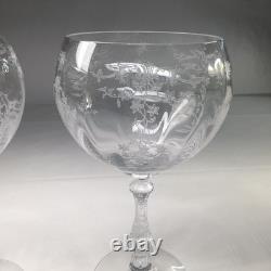 Fostoria Navarre Clear Magnums / Oversized Balloon Wine Glasses Vintage Lot Of 2