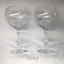 Fostoria Navarre Clear Magnums / Oversized Balloon Wine Glasses Vintage Lot Of 2