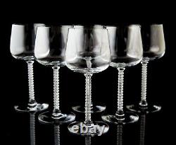 Fostoria Precedence Clear Water Wine Goblet Glasses Set of 6 Elegant Vintage