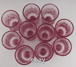 Fostoria Sorrento Pink Pedestal Wine Glasses 5 Set of 10 Vintage 70s