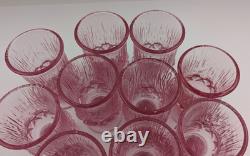 Fostoria Sorrento Pink Pedestal Wine Glasses 5 Set of 10 Vintage 70s