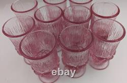 Fostoria Sorrento Pink Pedestal Wine Glasses 5 Set of 10 Vintage 70s