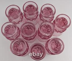 Fostoria Sorrento Pink Pedestal Wine Glasses 5 Set of 10 Vintage 70s
