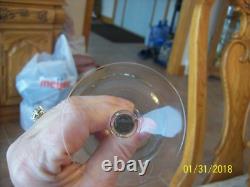 Fostoria Vgt Stemmed Platinum Trim With Smokey Gray Bowl 8 Claret Wine Glasses