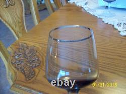 Fostoria Vgt Stemmed Platinum Trim With Smokey Gray Bowl 8 Claret Wine Glasses