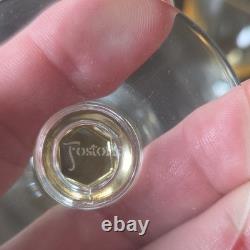 Fostoria Vintage Stemmed Juice Glass Set of 6 Vogue Gold Tint Stem 6099, 4 7/8