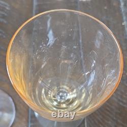 Fostoria Vintage Stemmed Juice Glass Set of 6 Vogue Gold Tint Stem 6099, 4 7/8