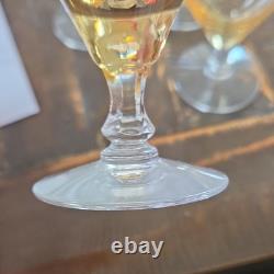 Fostoria Vintage Stemmed Juice Glass Set of 6 Vogue Gold Tint Stem 6099, 4 7/8