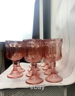 Fostoria Woodland Pink Wine Glasses Set of 10 Vintage Rare