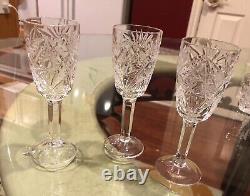 Four Vintage Crystal Wine Glasses 5.25 X 2 Marvelous Crystal Work