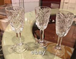 Four Vintage Crystal Wine Glasses 5.25 X 2 Marvelous Crystal Work