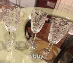 Four Vintage Crystal Wine Glasses 5.25 X 2 Marvelous Crystal Work