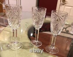 Four Vintage Crystal Wine Glasses 5.25 X 2 Marvelous Crystal Work