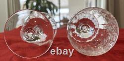 Four Vintage Etched Optic Wine Glasses, Unique shaped Fostoria pattern