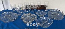 Four Vintage Etched Optic Wine Glasses, Unique shaped Fostoria pattern