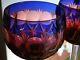 Four Vintage Roemer Wine Glass Crystal Bohemian Two Colors Blue And Red