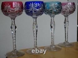 Four Vintage Roemer Wine Glass Crystal St Louis Pattern Fancy