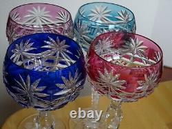 Four Vintage Roemer Wine Glass Crystal St Louis Pattern Fancy