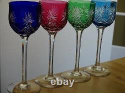 Four Vintage Roemer Wine Glass Crystal St Louis Pattern Moselle