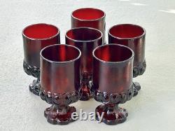 Franciscan Tiffin Madeira Ruby Rancho Juice Wine Goblets 4? Set 6 1970s VTG