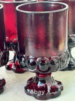 Franciscan Tiffin Madeira Ruby Rancho Juice Wine Goblets 4? Set 6 1970s VTG