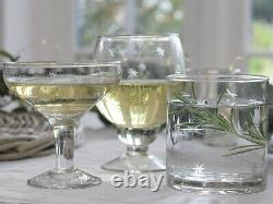 French Vintage Wine Glass Champagne Water Tumbler Star Decor Wedding Gift Chic